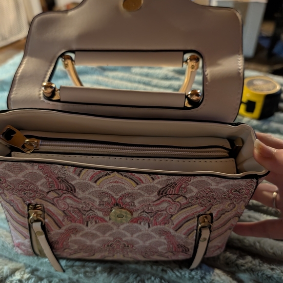Cream and Pink Satchel Bag - Picture 7 of 10